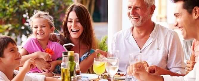 Family Eating at Restaurant