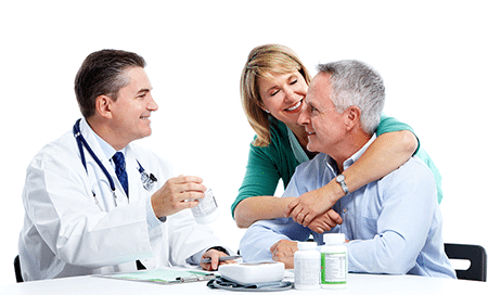 Couples consulting with a doctor