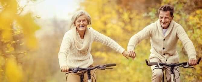 Old Couple Biking