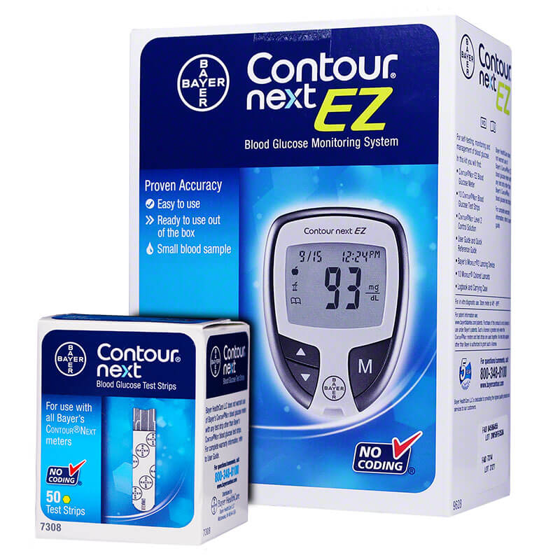 Bayer Contour NEXT EZ Glucose Meter & 50 Test Strips