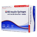 BD Ultra-Fine Insulin Syringes Short Needle 31G 1/2cc 5/16" 90ct thumbnail