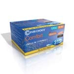 Clever Choice Comfort EZ Select U-100 Insulin Syringes 31G 1/2cc 5/16" Box of 100 thumbnail