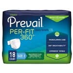 First Quality Prevail Per-Fit 360 Incontinence Briefs Maximum Plus Large 45-62 inch Case of 72 thumbnail