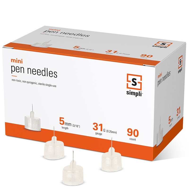 Simpli Universal Pen Needles 31G 5MM Mini Box of 90