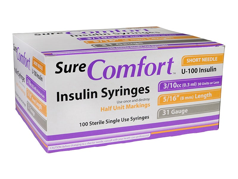 Easy Comfort Insulin Syringe 30G 1cc x 1/2 Sterile 100/Bx - Medex Supply