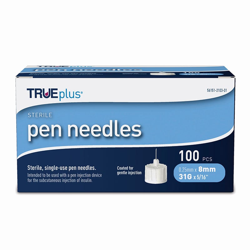 ONE-CARE Pen Needles 31G x 8mm, Box of 100, Universal Fit