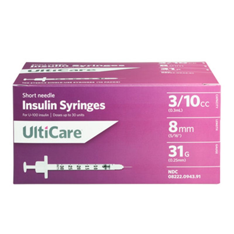 Buy UltiCare Insulin Syringes U-100 31G 3/10cc 5/16